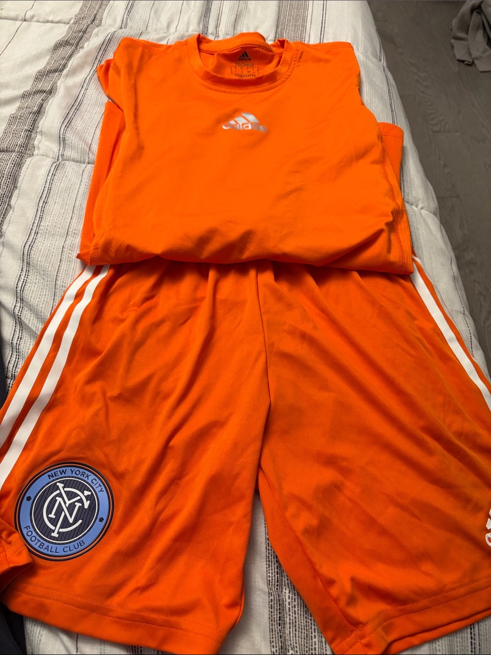 adidas Kids Orange Two-Piece Athletic Set with NYCFC Patch